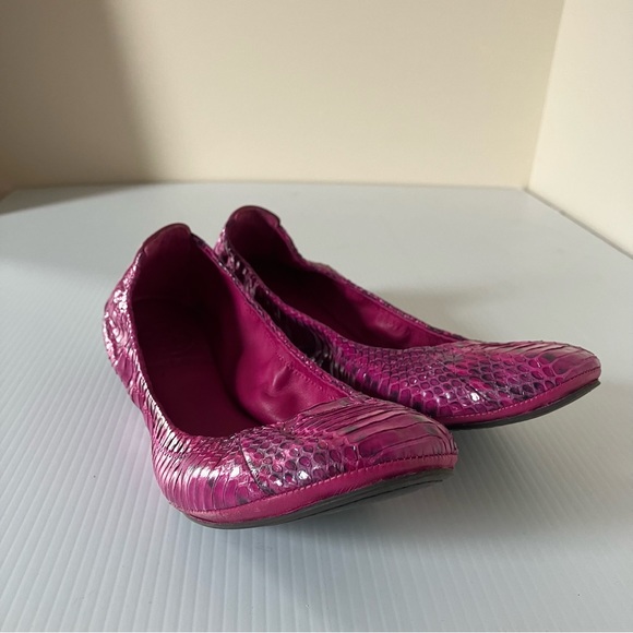 Tory Burch Snake print Leather Pink Ballet Flats size 8 - Picture 10 of 10